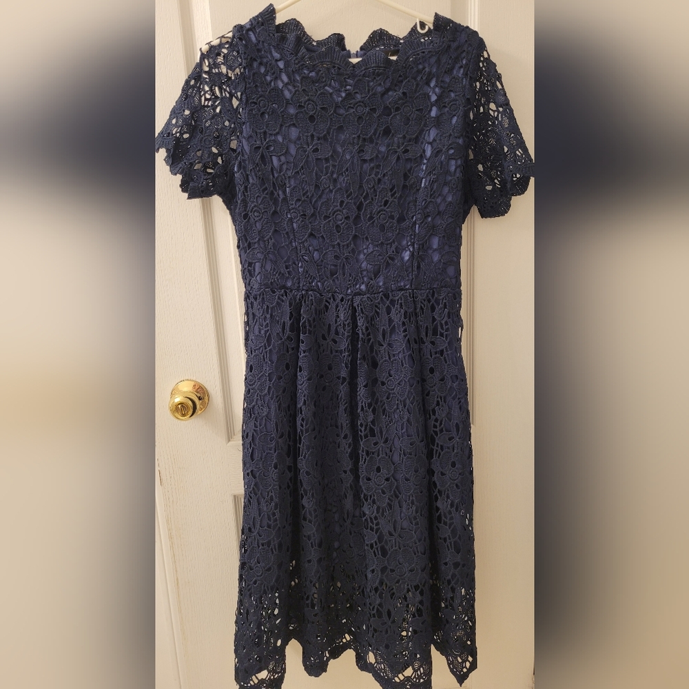 Chicwish Navy Lace Dress